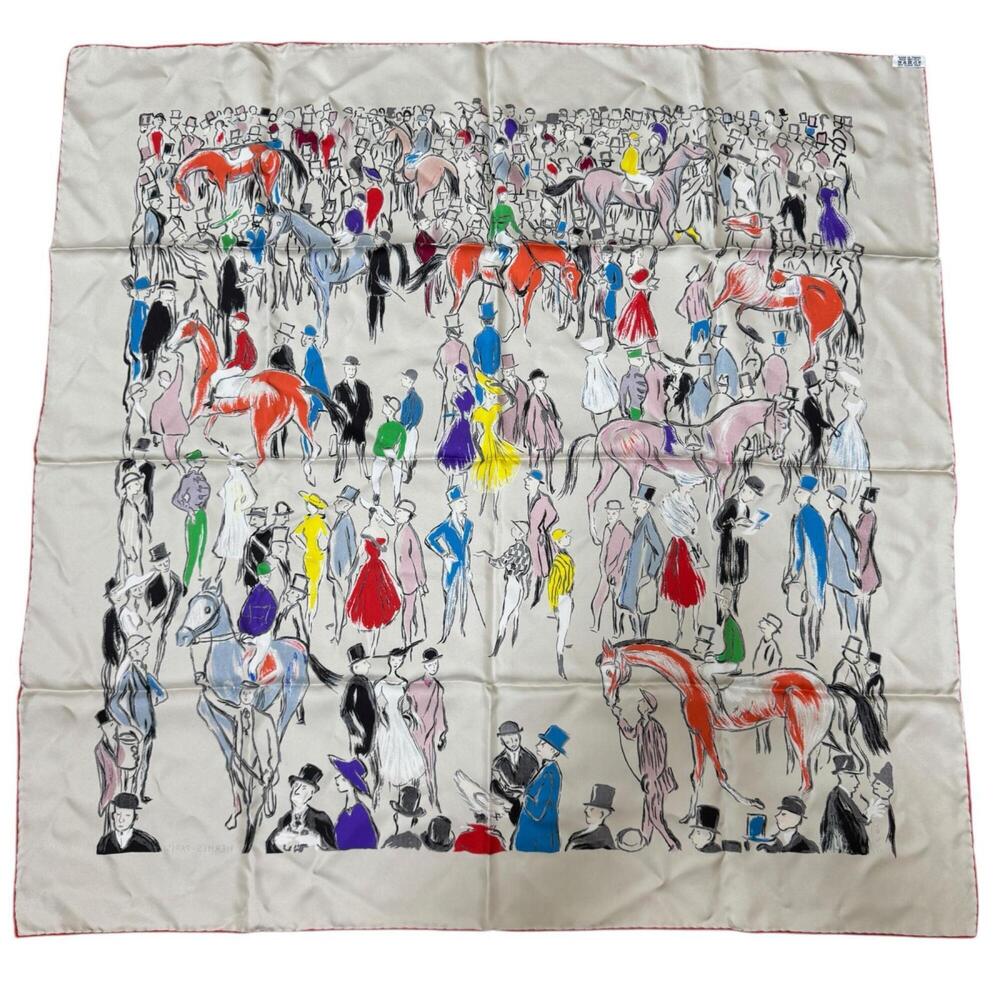 HERMES Black Silk Scarf - Picture 2 of 6